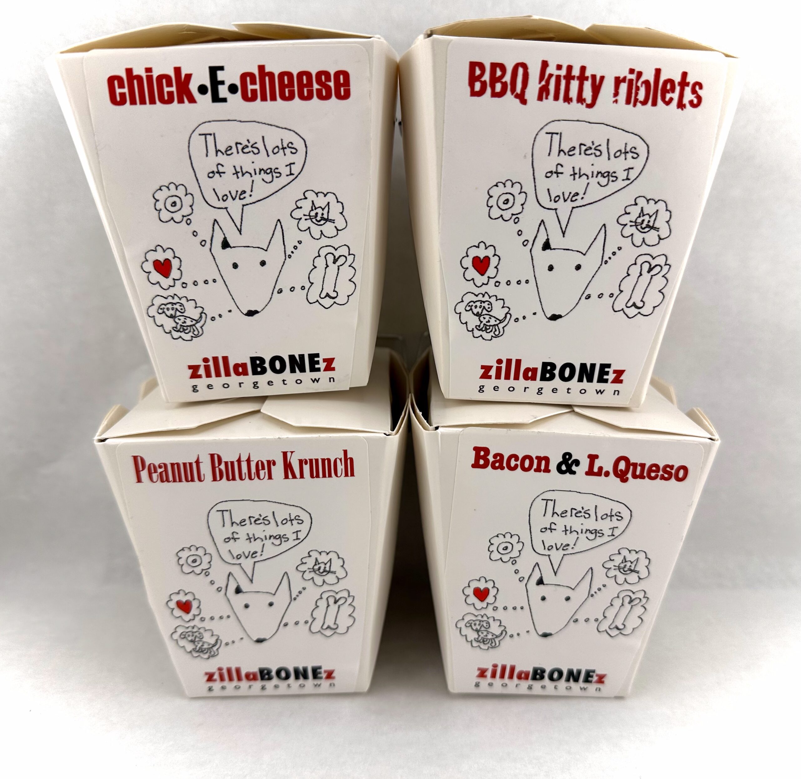 baked and wired Zilla Bonez all-natural dog treats in in different flavors