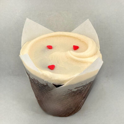 Baked & Wired moist chocolate cake with a vanilla buttercream frosting.