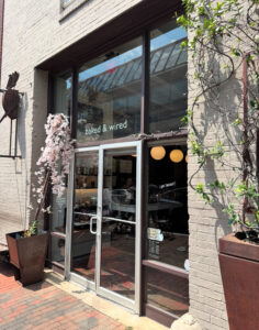 Entrance to Baked and Wired Cafe